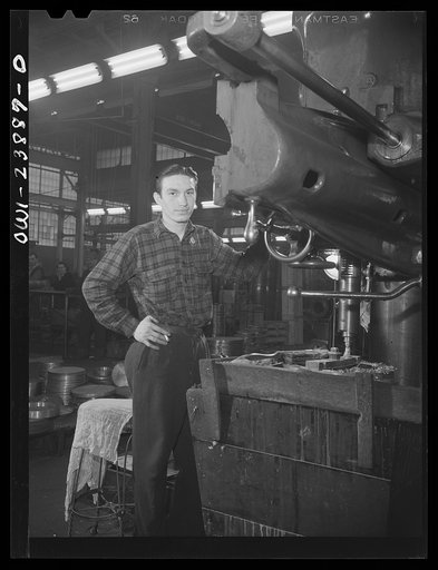 Buffalo, New York. Bronislaus Nowak, precision lathe operator, is engaged to Cecelia Wrazen. Both work at Ross Heater, makers of condensers for the Navy. He is temporarily deferred from the Army because of his essential work. They are of Polish descent
