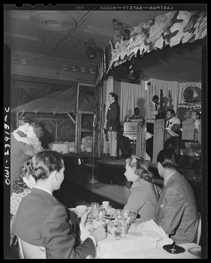 New York, New York. Scene at the Hurricane Ballroom during a broadcast by Duke Ellington