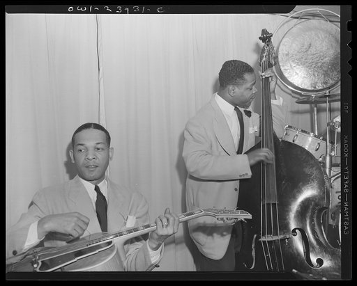 New York, New York. Two members of Duke Ellington's rhythm section at the Hurricane Ballroom