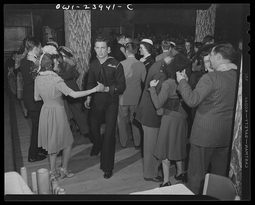 New York, New York. Dancers at the Hurricane Ballroom. They are dancing to the music of Duke Ellington and his orchestra