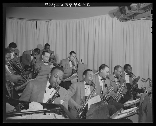 New York, New York. Duke Ellington's orchestra playing for dancers at the Hurricane