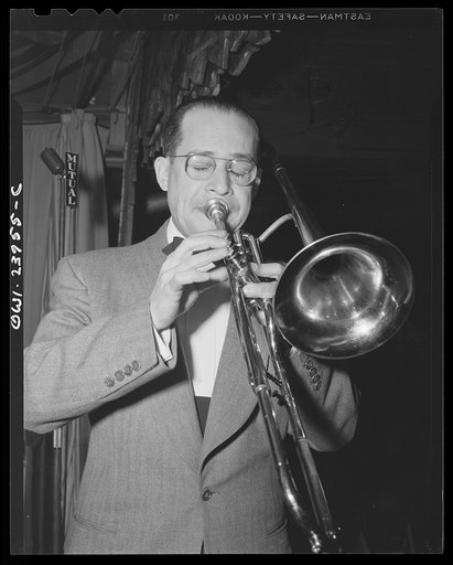 New York, New York. Juan Tizol, valve trombone player of Duke Ellington's orchestra at the Hurricane cabaret