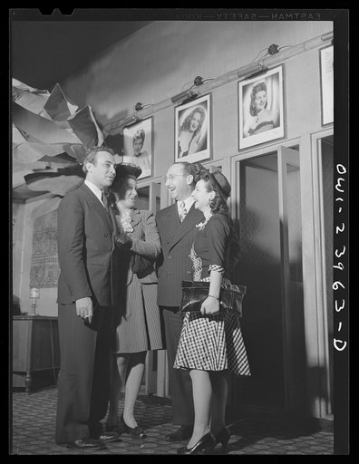 New York, New York. Hurricane patrons in the lobby of the ballroom