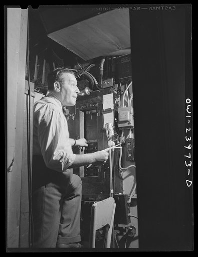 New York, New York. Backstage lighting technician at the Hurricane
