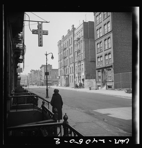 New York, New York. A Harlem street scene