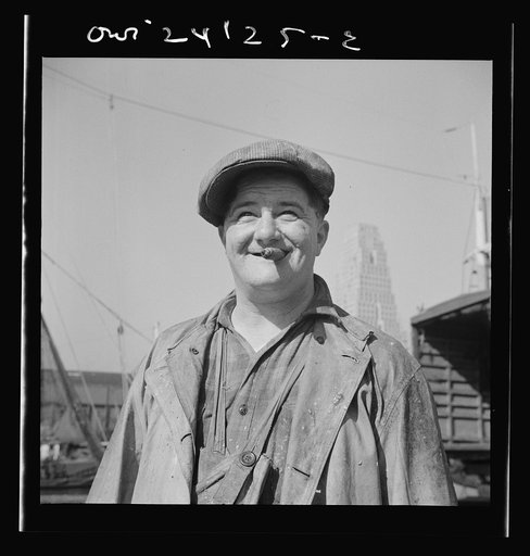 New York, New York. A Fulton fish market stevedore