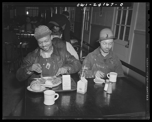 Baltimore, Maryland. Building the SS Frederick Douglass. More than 6,000 Negro shipyard workers are employed at the Bethlehem-Fairfield shipyards where the Liberty ship is being rushed to completion. The noted orator and abolitionist leader worked as a ship caulker in the vicinity of this yard befor