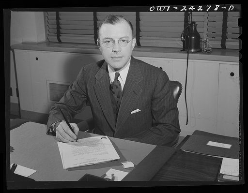 Untitled photo, possibly related to: Milton Eisenhower, Associate Director, OWI (Office of War Information)