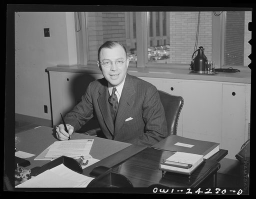 Untitled photo, possibly related to: Milton Eisenhower, Associate Director, OWI (Office of War Information)