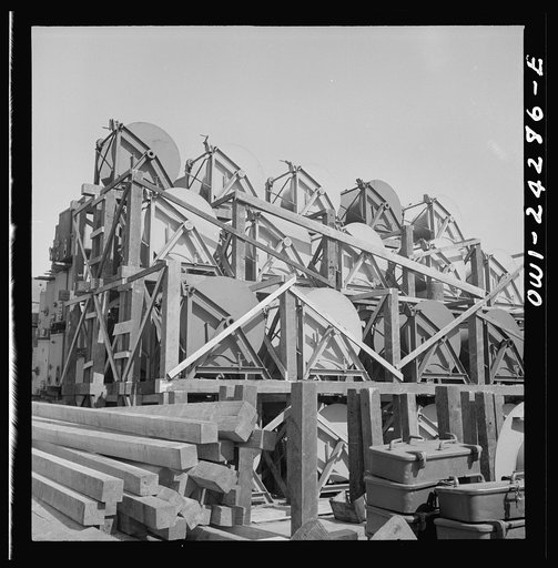 Bethlehem-Fairfield shipyards, Baltimore, Maryland. Reel storage