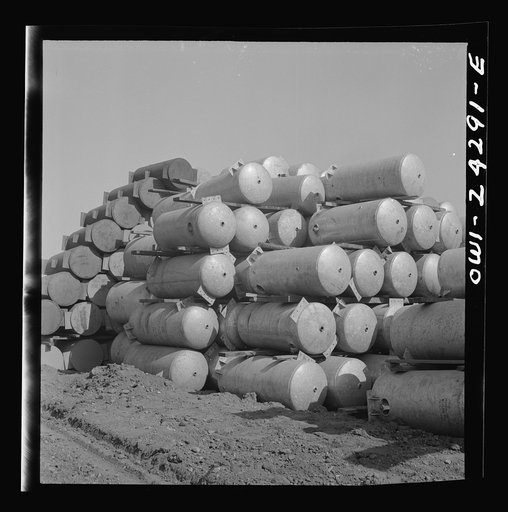 Bethlehem-Fairfield shipyards, Baltimore, Maryland. Miscellaneous tanks in storage