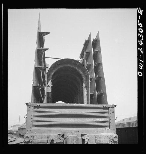 Bethlehem-Fairfield shipyards, Baltimore, Maryland. Assembled sections in a fabricating shop