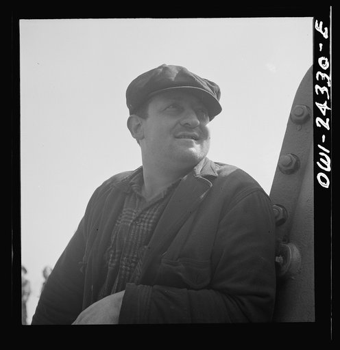 Bethlehem-Fairfield shipyards, Baltimore, Maryland. Shipyard worker