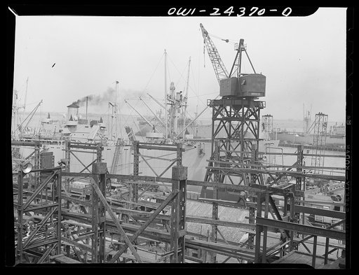 Bethlehem-Fairfield shipyards, Baltimore, Maryland. General view of the shipyards