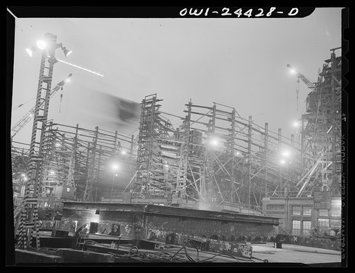 Untitled photo, possibly related to: Bethlehem-Fairfield shipyards, Baltimore, Maryland. A general view of the yard