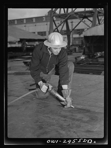Richmond, California. Permanente Metals Corporation, shipbuilding division, yard number two. Italian-American worker