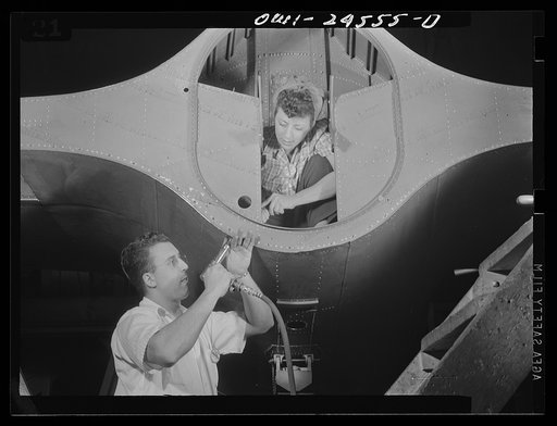 Santa Monica, California. Italian-Americans at work on bombers at the Douglas Aircraft plant