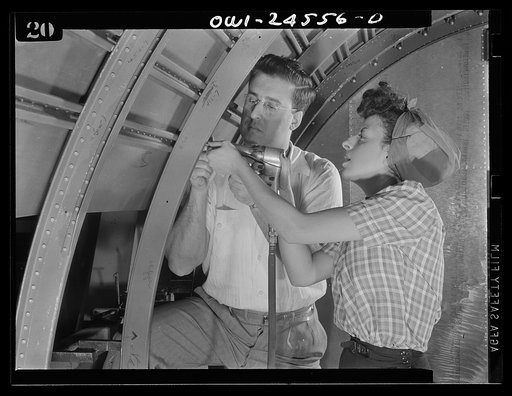 Santa Monica, California. Italian-Americans at work on bombers at the Douglas Aircraft plant