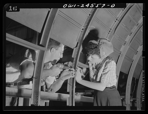 Santa Monica, California. Italian-Americans at work on bombers at the Douglas Aircraft plant