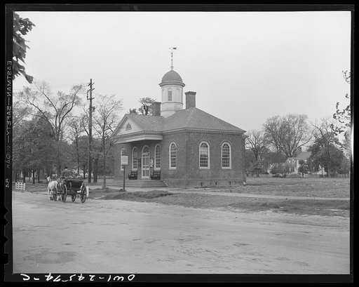 Untitled photo, possibly related to: Wiliamsburg, Virginia. The capitol of the Virginia colony during the eighteenth century which was reconstructed and restored to its original state by John D. Rockefeller, Jr. during the 1930s. Old courthouse erected in 1770