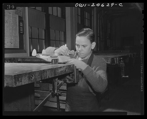 Montgomery Blair High School, Silver Spring, Maryland. Making model planes according to Navy specifications to be used in the training of military and civilian personnel