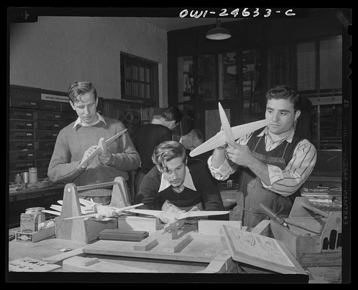 Montgomery Blair High School, Silver Spring, Maryland. Making model planes according to Navy specifications to be used in the training of military and civilian personnel