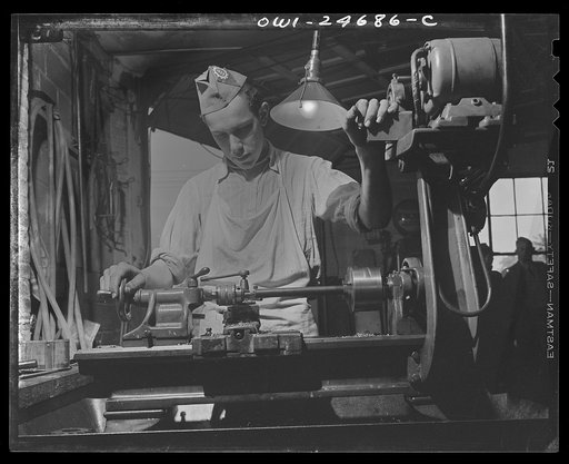 Victory Corps boy doing shop work to relieve the manpower shortage