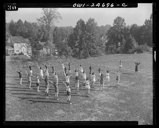 Girls calisthenics at a high school