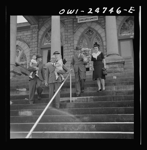 San Augustine, Texas. Leaving the Methodist church after Easter services