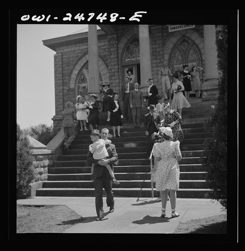 Untitled photo, possibly related to: San Augustine, Texas. Leaving the Methodist church after Easter services
