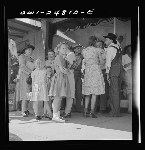 San Augustine, Texas. People on the main street on Saturday afternoon