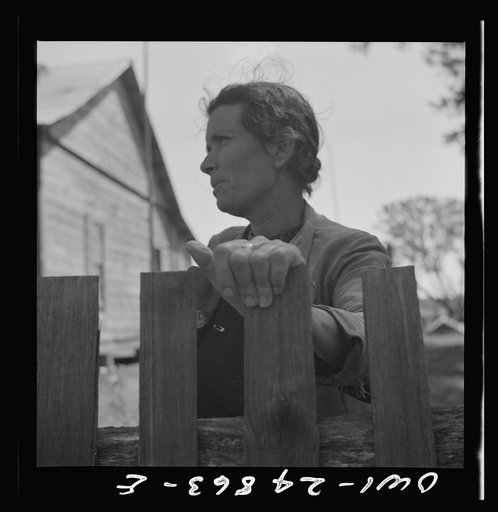 Untitled photo, possibly related to: Nacogdoches County, Texas. Wife of a farmer in a pine woods area