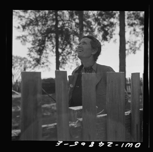 Untitled photo, possibly related to: Nacogdoches County, Texas. Wife of a farmer in a pine woods area