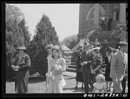 Untitled photo, possibly related to: San Augustine, Texas. Congregation leaving the Methodist church on Easter Sunday