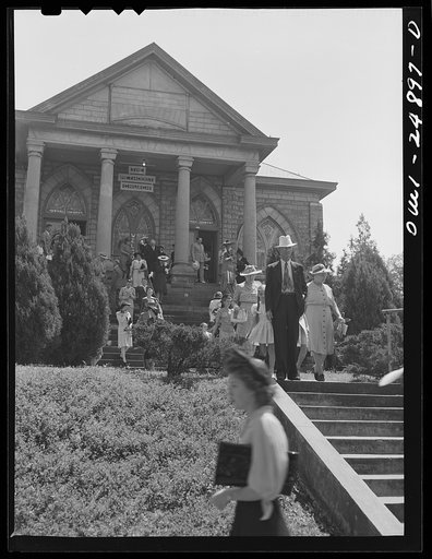 Untitled photo, possibly related to: San Augustine, Texas. Congregation leaving the Methodist church on Easter Sunday