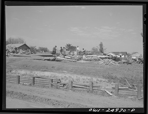 San Augustine, Texas. Negro church destroyed by the March tornado. The members are salvaging material and arranging to build a new church