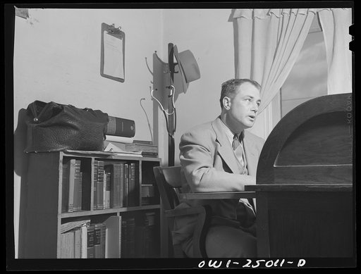 San Augustine, Texas. Dr. Jones in his office