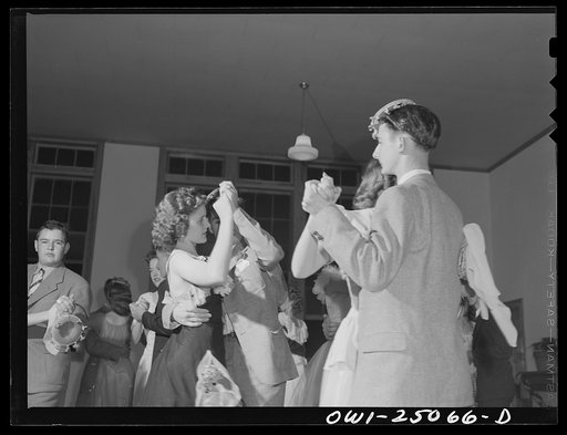 San Augustine, Texas. High school students dancing at a banquet held by the Spanish Club