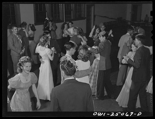 San Augustine, Texas. High school students dancing at a banquet held by the Spanish Club