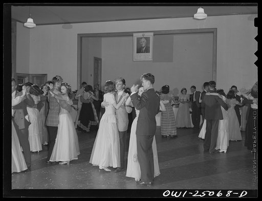 San Augustine, Texas. High school students dancing at a banquet held by the Spanish Club