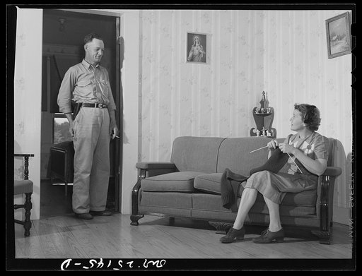 Untitled photo, possibly related to: San Augustine, Texas. Jim Halberd [i.e., Halbert], the sheriff, at home with his wife