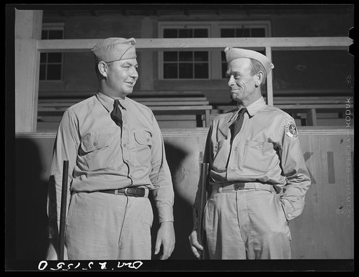San Augustine, Texas. Mr. Wright, principal of the high school, and a farmer, who are members of the Texas Defense Guard