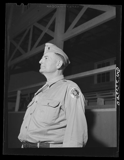 San Augustine, Texas. Lieutenant Gary, local commander of the Texas Defense Guard. Lieutenant Gary is also the county surveyor of San Augustine County