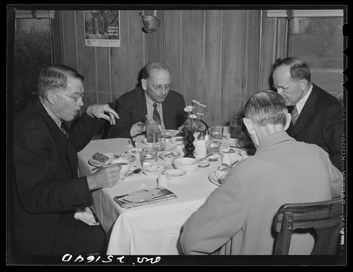 Untitled photo, possibly related to: San Augustine, Texas. A table at the Lions Club luncheon