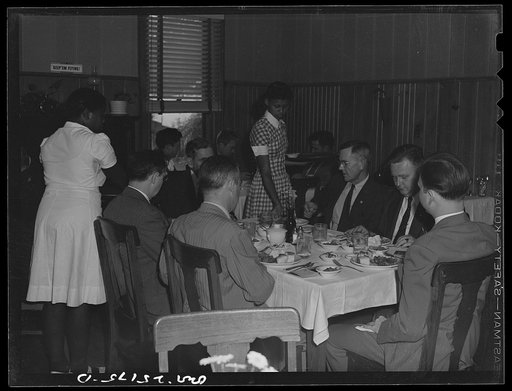 Untitled photo, possibly related to: San Augustine, Texas. A table at the Lions Club luncheon