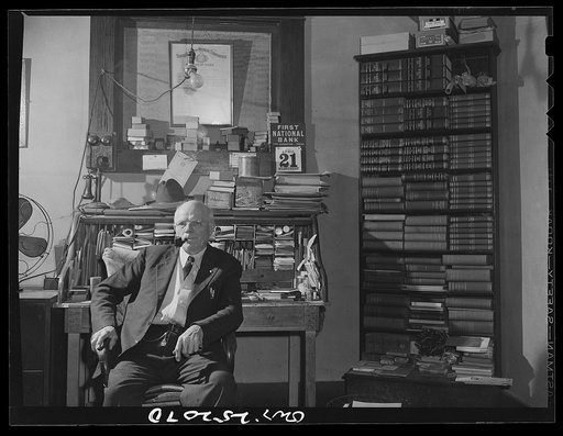 San Augustine, Texas. Dr. Rulfs in his office