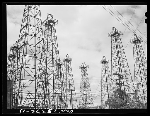 Kilgore, Texas. Oil derricks