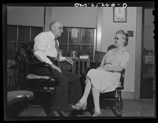 Untitled photo, possibly related to: San Augustine, Texas. Dr. Schreiber at home. He has two sons in the Army