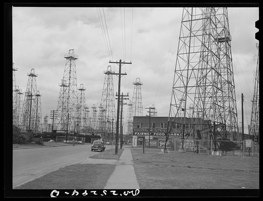 Untitled photo, possibly related to: Kilgore, Texas. Oil wells
