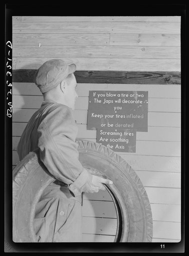 Holabird ordnance depot, Baltimore, Maryland. Warning signs in the post garage